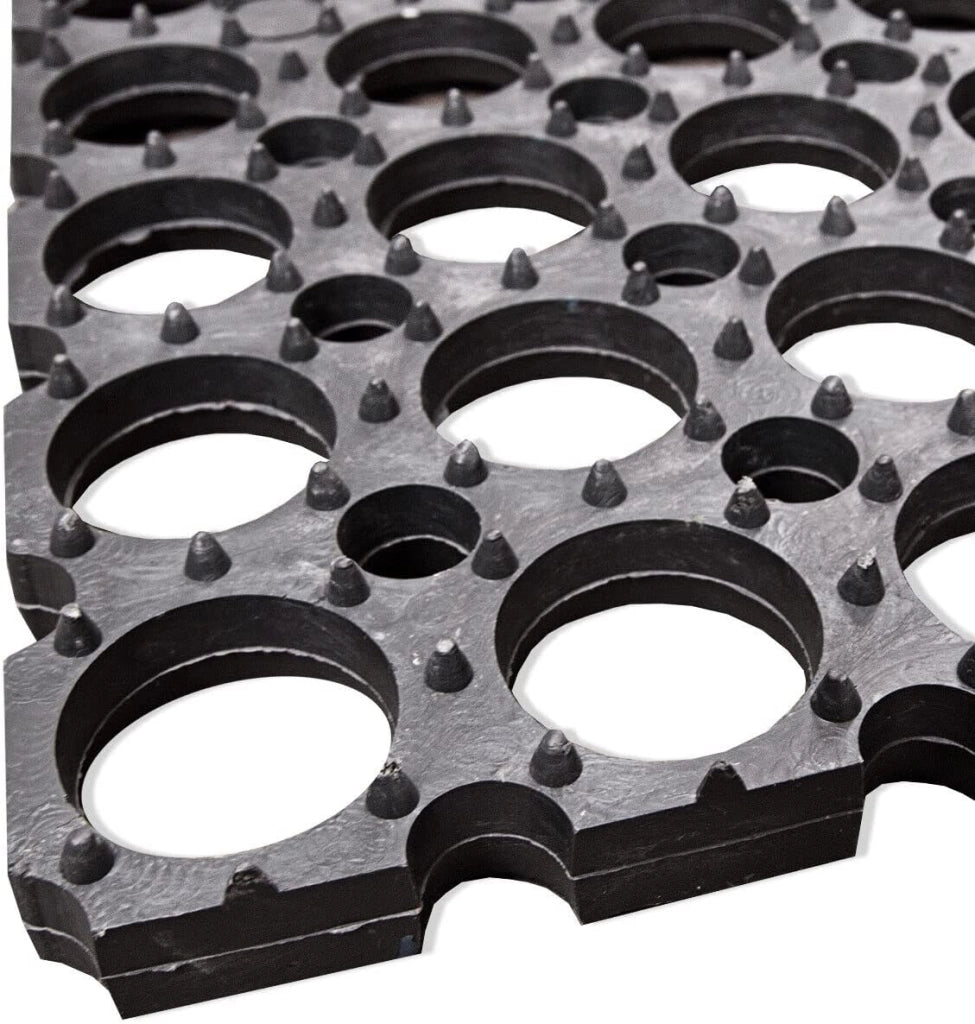 Zerbino Gomma Dura 40x70 cm Antiscivolo Raschiafango Drenante Esterno Robusto Made In Italy