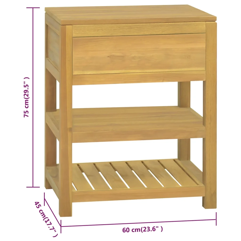 Mobile da Bagno 60x45x75 cm in Legno Massello di Teak 338239