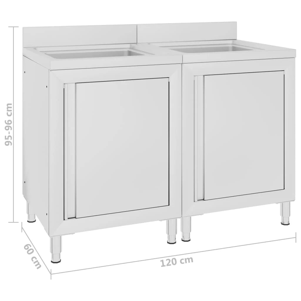Set di 2 lavelli da cucina professionali 96 cm acciaio inox 02_0000725