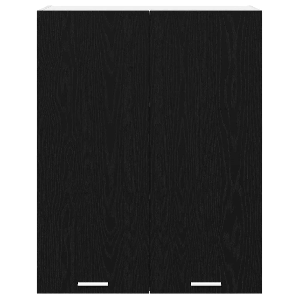 Armadio moderno a muro 80 x 31 x 100 cm ampio spazio contenitivo resistente realizzato in legno composito di rovere nero 02_0053402
