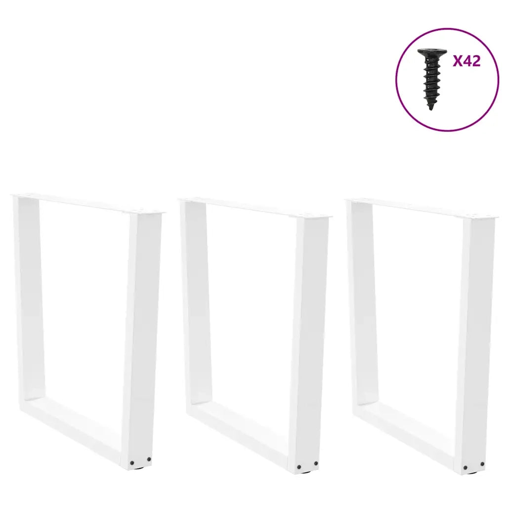 vidaXL Gambe per tavolo da pranzo a forma di V 3 pz bianche 90x(72-73,3) cm in acciaio