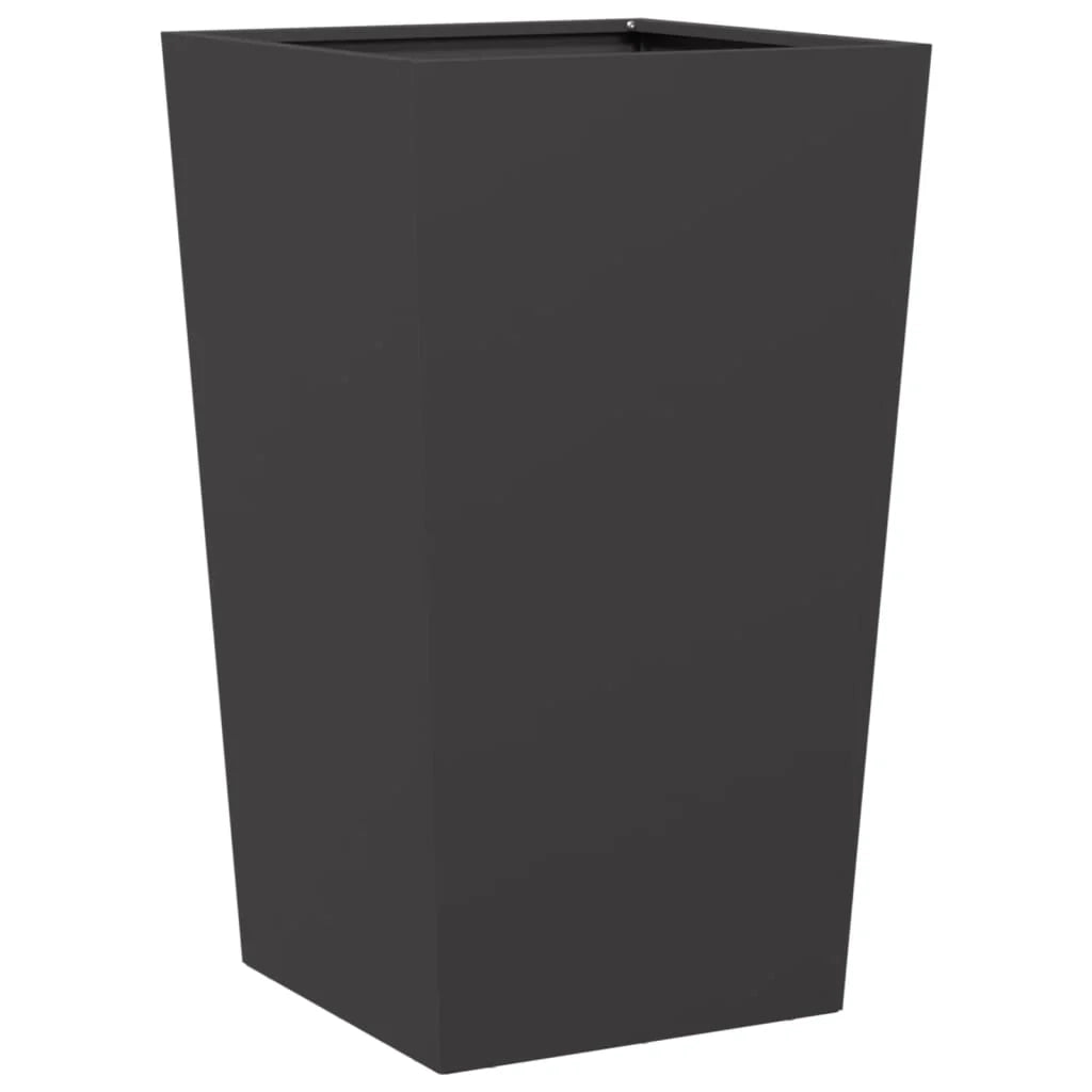 Fioriera rialzata per piante fiori giardino terrazze set da 2 45 x 45 x 75 cm acciaio nero 02_0038980
