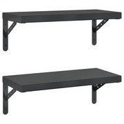 Mensole a Muro 2 pz-Set di 2 Scaffale a parete 50x23,5 cm Nero in Acciaio Inossidabile