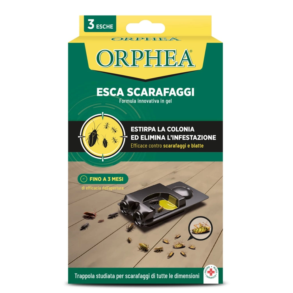 Esche per Scarafaggi, Ideale per Interni, Edifici e Terrazzi, Efficacia 3 Mesi, Confezione da 3 pezzi, Orphea