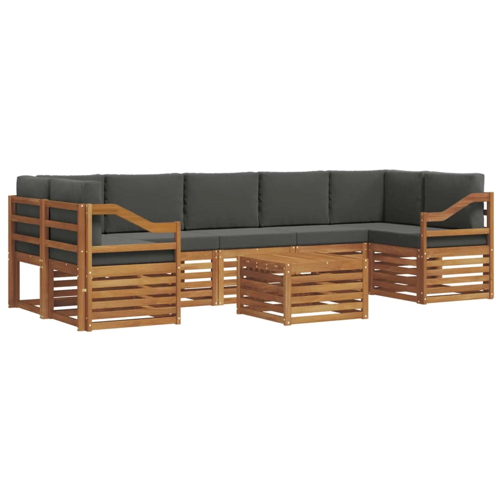 Set di divani da esterno con cuscino 8 pcs Naturale e Antracite 3374547