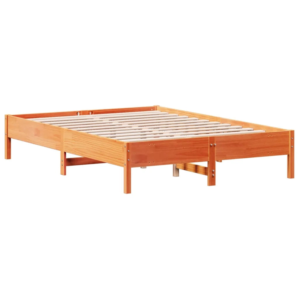 Letto senza Materasso Marrone Cera 150x200 cm in Legno di Pino 842697