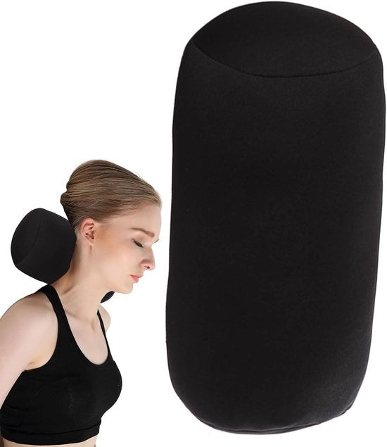 Cuscino di supporto - Cuscino cervicale - Viaggio confortevole - Piumino di microsfere morbide - 30x16 cm - Nero