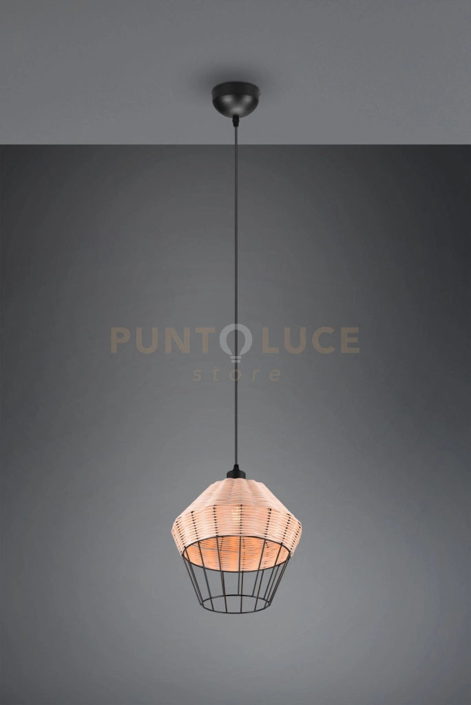 BORKA SOSPENSIONE IN RATTAN COLORE NATURALE D. 30CM ATTACCO E27
