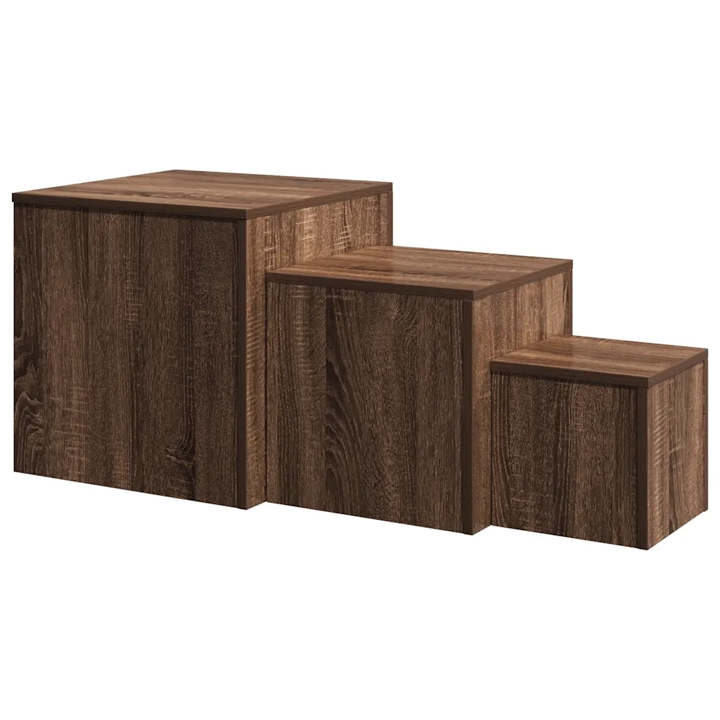 Credenze 3 pz | Madia | Buffet da pranzo | Armadio da pranzo Rovere Marrone in Legno Multistrato