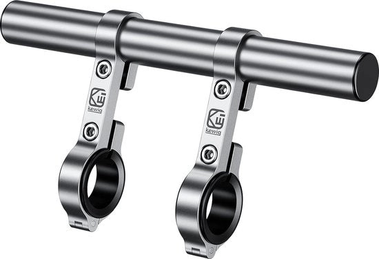 Stirmano di alluminio leggero per bicicletta e motocicletta, stirmano con doppia base di gomma per manubri con diametro di 0,8 pollici, 1 pollici, 1,26 pollici (argentato)