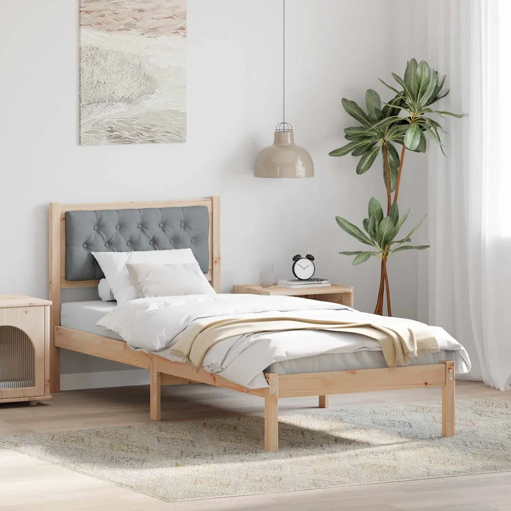 Struttura del letto Grigio chiaro 75 x 190 cm Pino massello 878229