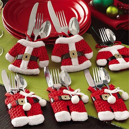 Set di Ospitalità per Natale - Tappetini per Posate - Sostegni per Tavola - Decorazioni di Natale - Decorazione per Tavola - Set di Sostegni per Argenteria da Tavola per Natale