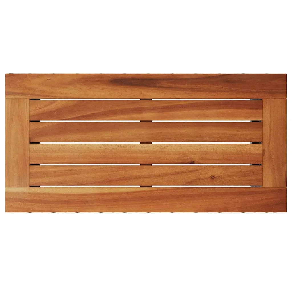 Tavolino da giardino con piano in legno nero 58x27,5x55 cm in polyrattan 365983