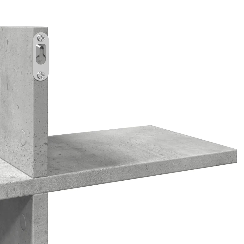Scaffale a Muro Grigio Cemento 124,5x18x60,5 cm in Truciolato 853266