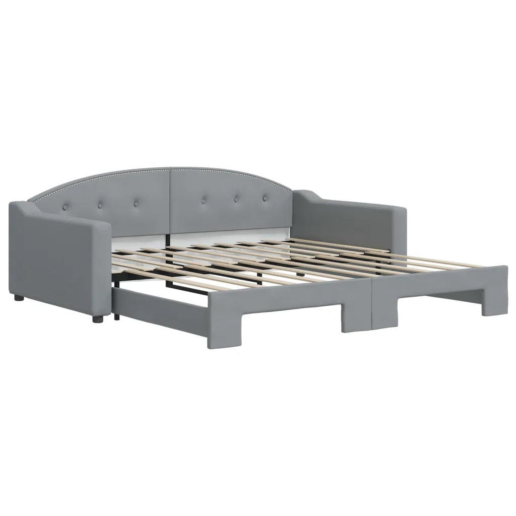 Divano Letto con Letto Estraibile Grigio Chiaro 100x190 Tessuto 3197607