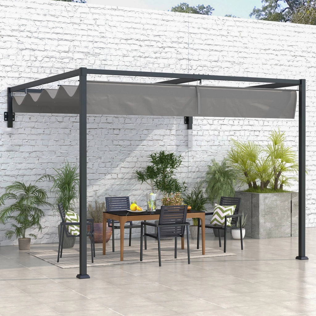 Pergola Gazebo ¨C Minimal ¨C Grigio Acciaio Poliestere 3x4 m