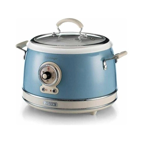 Ariete 2904 rice cooker - cuociriso elettrico con bowl in ceramica - sushi fatto in casa - multicooker - linea vintage - 3,5 l - 650 w - celeste - 00C290405AR0