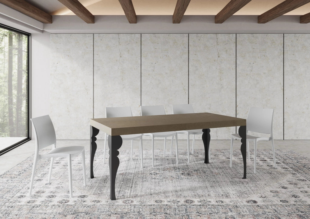 Tavolo allungabile 200/460x90 cm Paxon Premium tortora gambe antracite