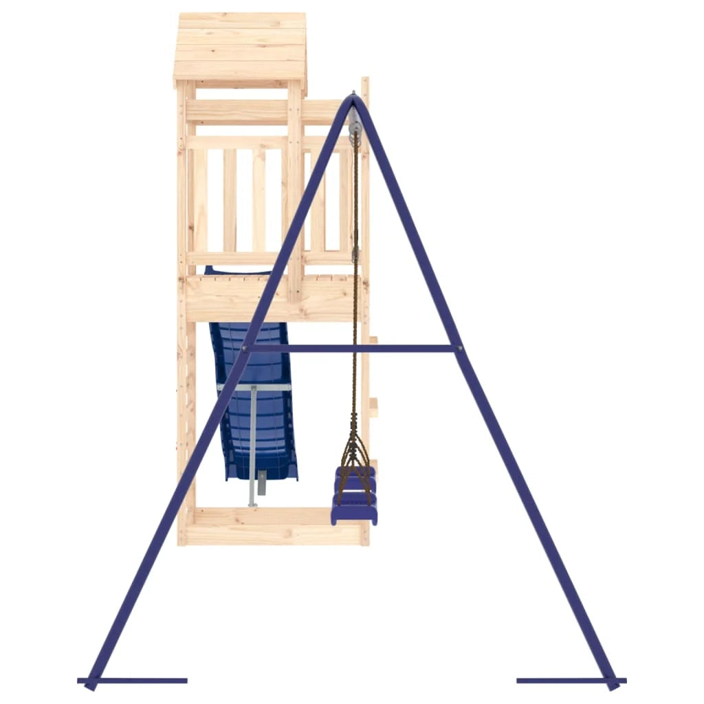 Area giochi all'aperto con altalene scivolo e robuste strutture per arrampicarsi  attrezzatura da gioco da giardino 492 x 185 x 239 cm legno di pino massiccio 02_0004661