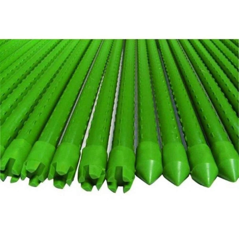 10 Pezzi Supporto Piante Rampicanti Bastone In Acciaio Plastificato Verde 1,1X116cm