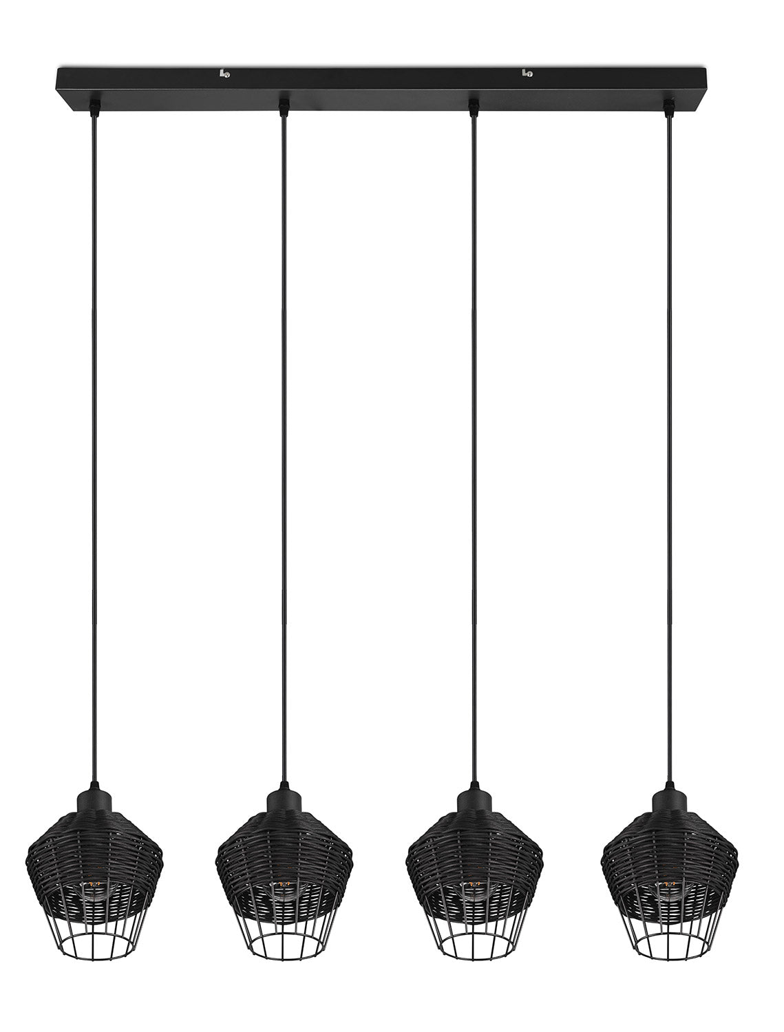 Lampada a Sospensione da Interno Attacco E27 in Tessuto Nero