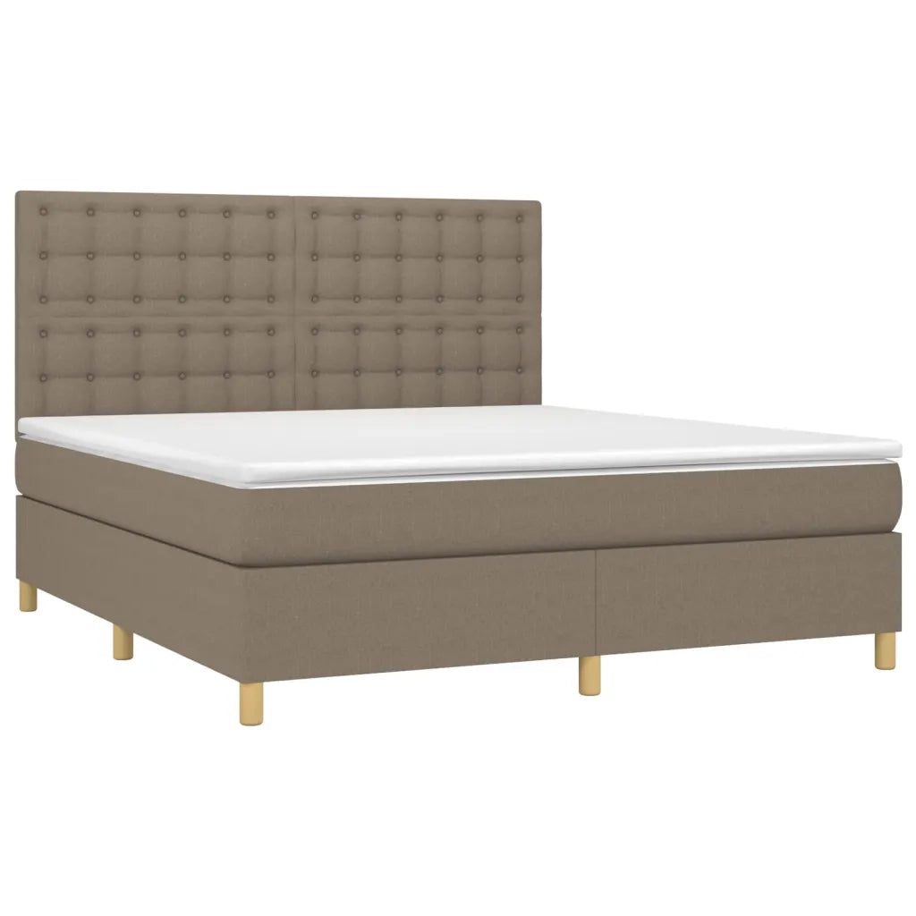 Giroletto a Molle con Materasso Tortora 180x200 cm in Tessuto 3142677
