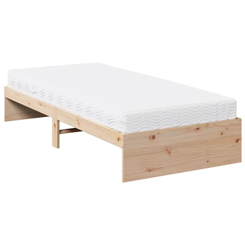 Divano Letto con Materasso 80x200 cm in Legno Massello di Pino 3324598