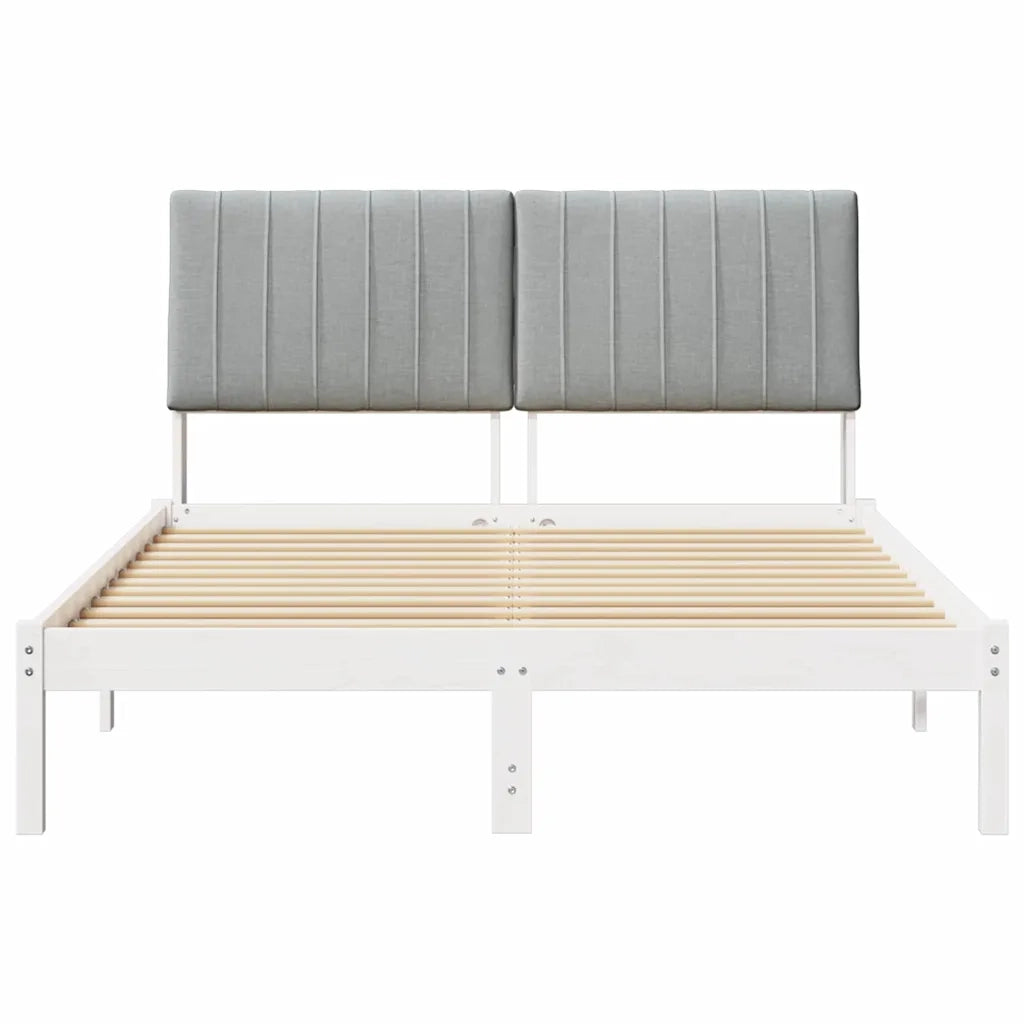 Struttura del letto Bianco 135 x 190 cm Pino massello 878903