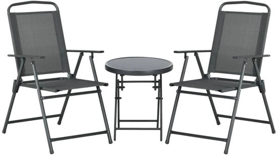 Set da Caffè in Metallo - Resistente al Tempo - Ripiegabile - Grigio Scuro - Struttura in Metallo