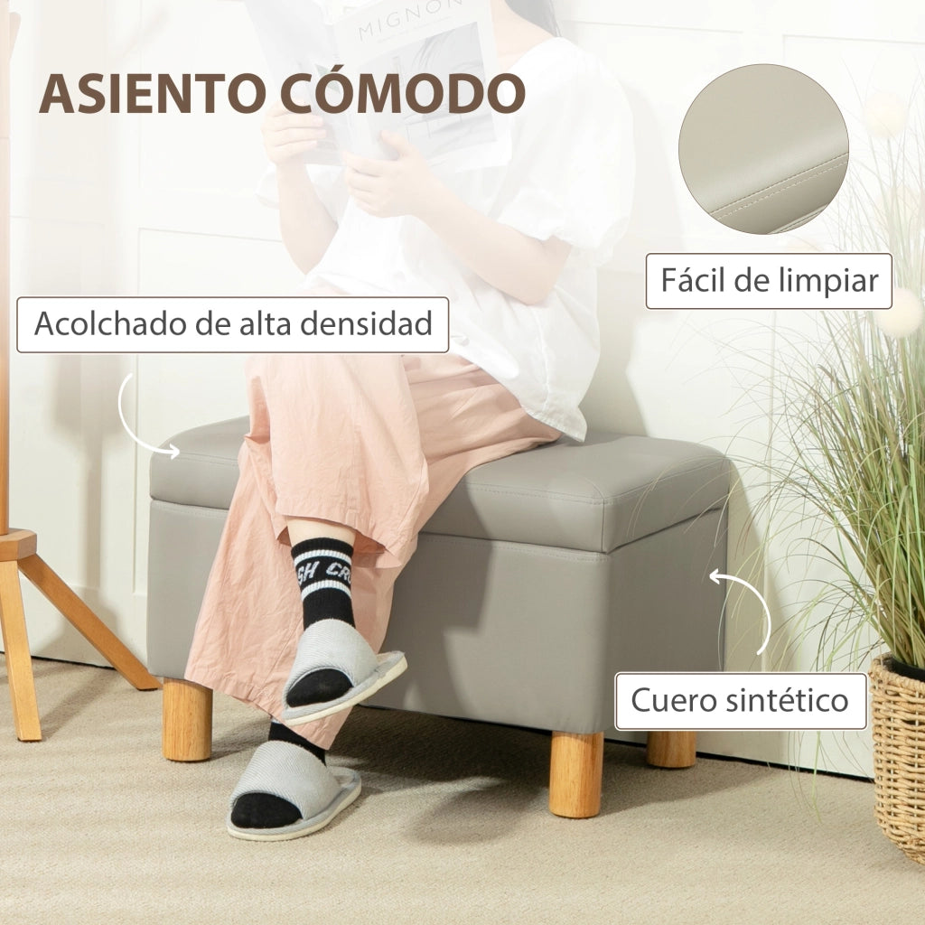 Poltrona con contenitore ¨C Zephmum ¨C Grigio chiaro 60x38x40 cm