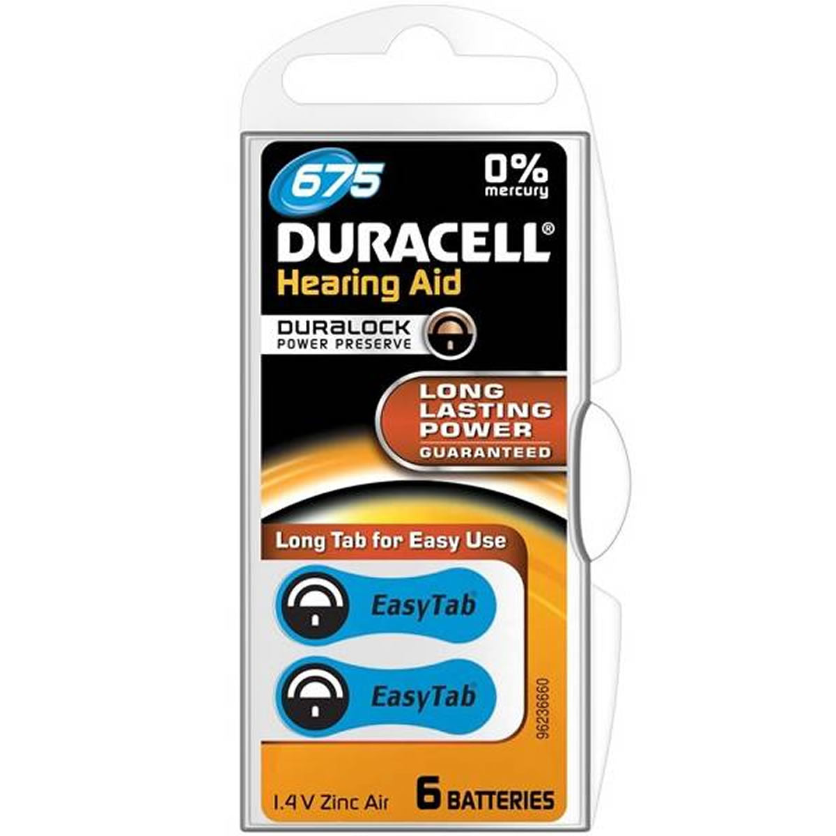 Duracell da 675 hearing aid batterie 6 pezzi acustiche