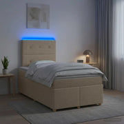 Letto box spring con materasso Crema 120 x 190 cm Tessuto 3455306