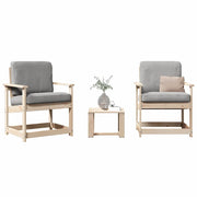Set Salotto da Giardino 3 pz in Legno Massello di Pino 832630