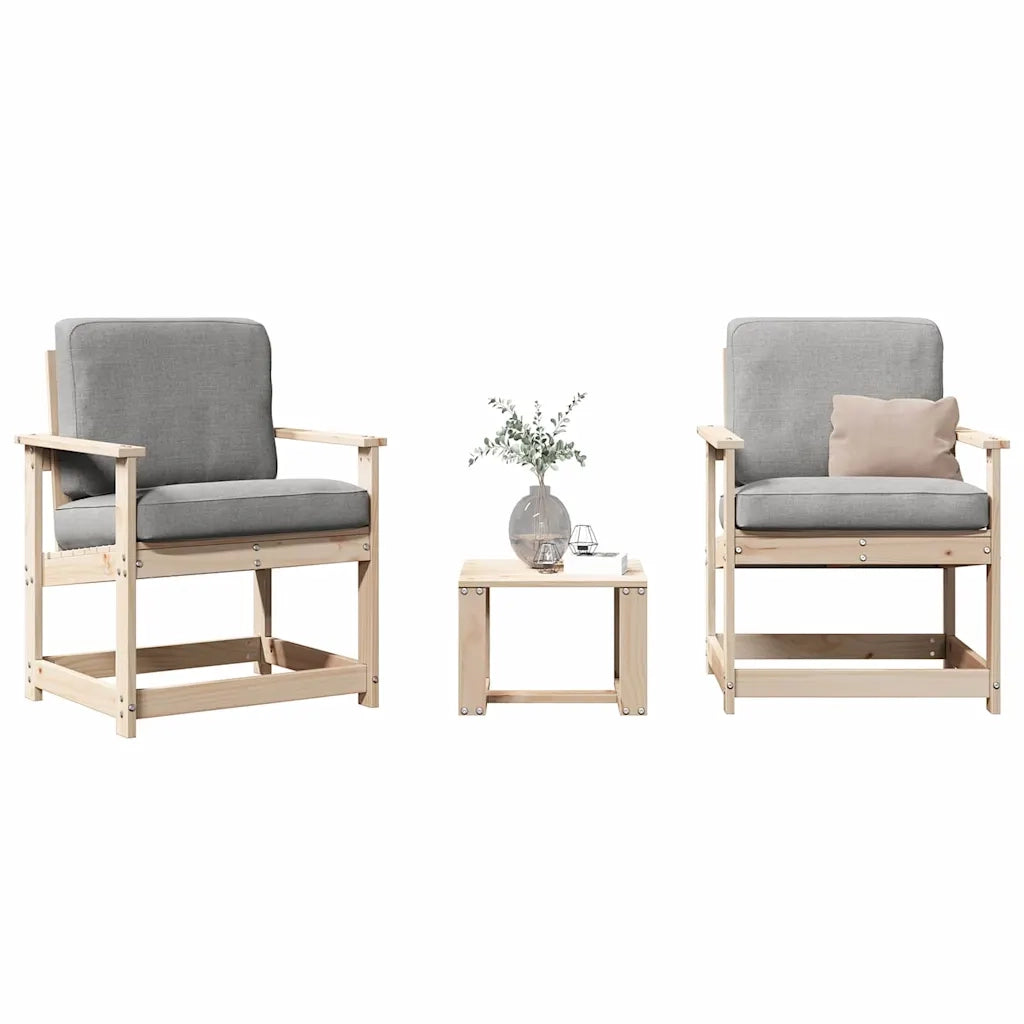 Set Salotto da Giardino 3 pz in Legno Massello di Pino 832630