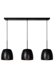Lampada a sospensione nera/oro Nolan 3xE27 40W Lucide