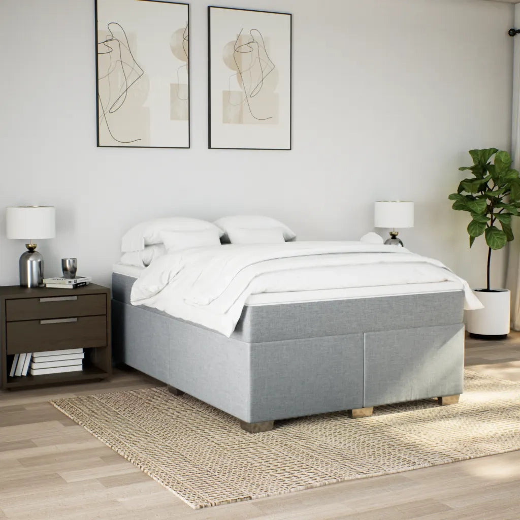 Giroletto a Molle con Materasso Grigio Chiaro 140x200cm Tessuto 3285137