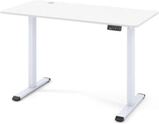 Scrivania elettrica regolabile in altezza, scrivania per computer con supporto per cuffie, funzione memoria e passacavo, tavolo per studio, ufficio, bianco