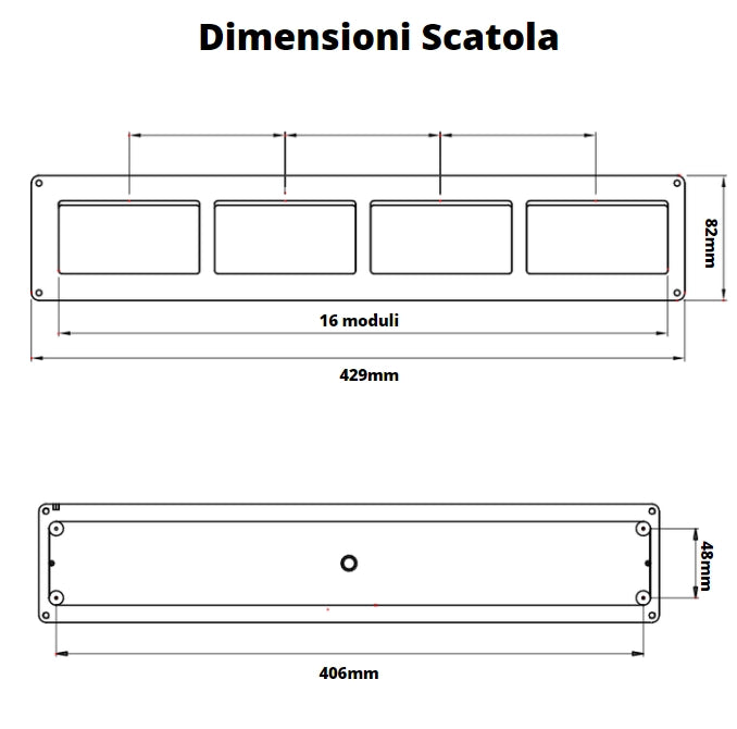 Gewiss scatola parete grigia ip40 16 posti gw27008