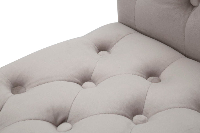 Panchetta Paris 120x40x60 cm in Legno Spugna Metallo e Poliestere Grigio Nero e Oro