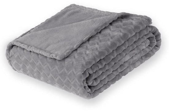 Felpa di pelliccia - morbida e lanosa - 1 pezzo - grigio - 150 x 200 cm