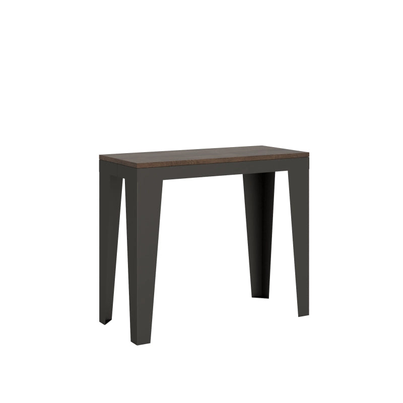 Consolle allungabile 90x40/196 cm Flame Small Evolution telaio Antracite - Noce