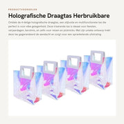 Tas Holografica Transparente - Shopper Reutilizzabile - Borsa PVC - Solida e Sostenibile - Ideale per Viaggi e Shopping