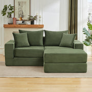 DIVANO Modulare 259,5x96x80 cm Verde in schiuma e molle