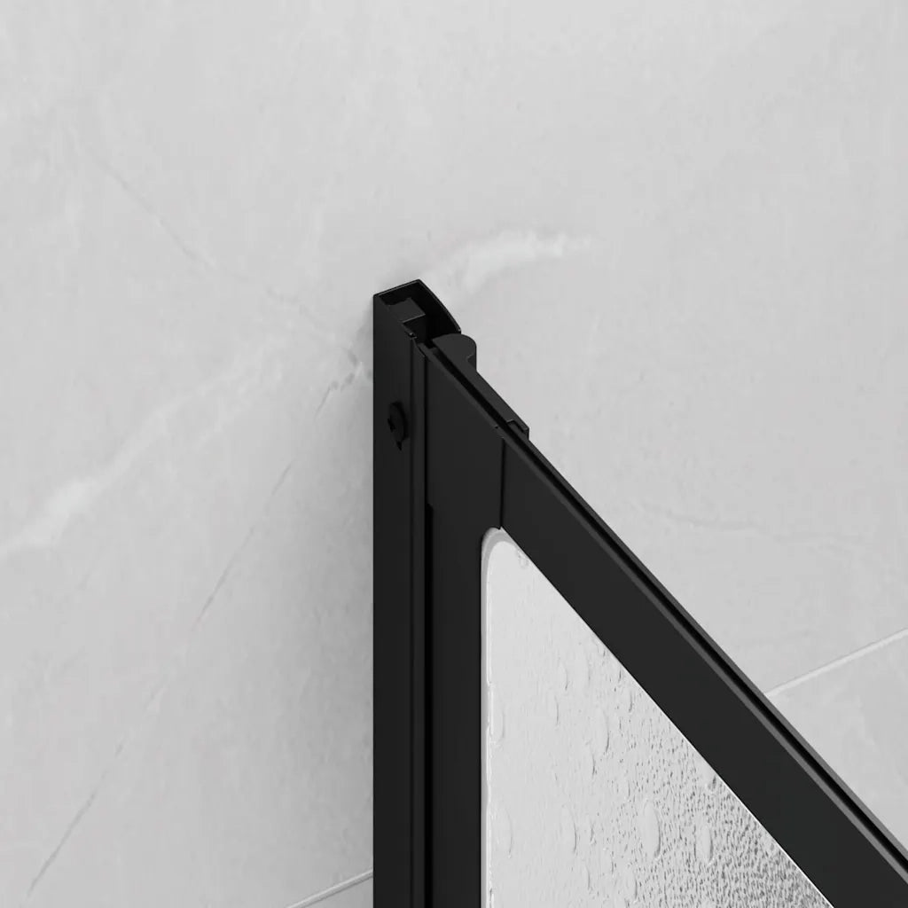 Parete doccia Nero 132 x 2 x 140 cm Alluminio