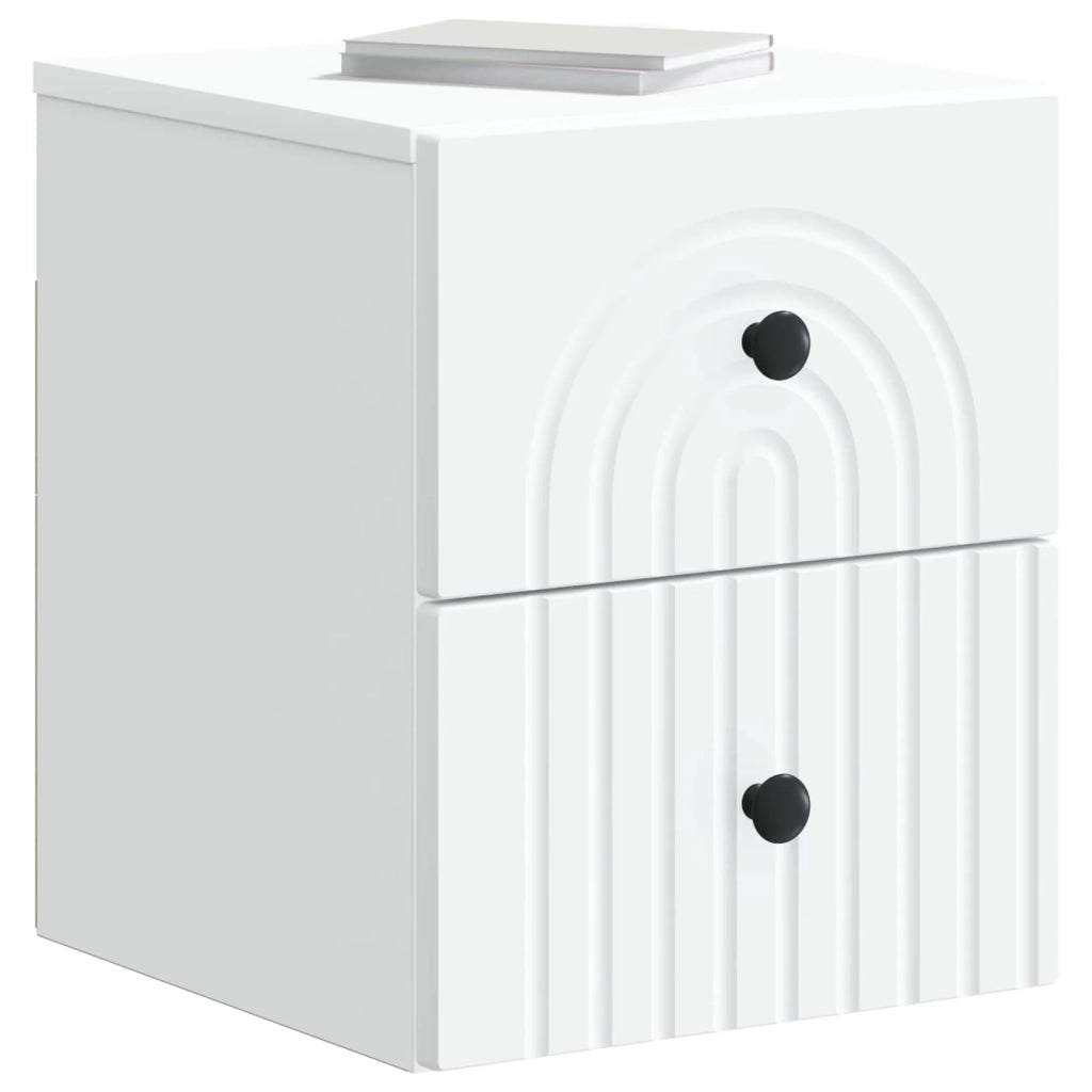 Mobiletto da notte a muro con cassetto Bianco 33 x 34,5 x 40 cm 898125