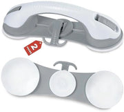 Set di 2 barre di sostegno, 3 sostegni per bagno con morsetti, manico robusto, manico di sicurezza rimovibile per bagno, adatto per anziani, vasca da bagno, bagno, toilette, non richiede foratura, Matrimonio di donna, grigio