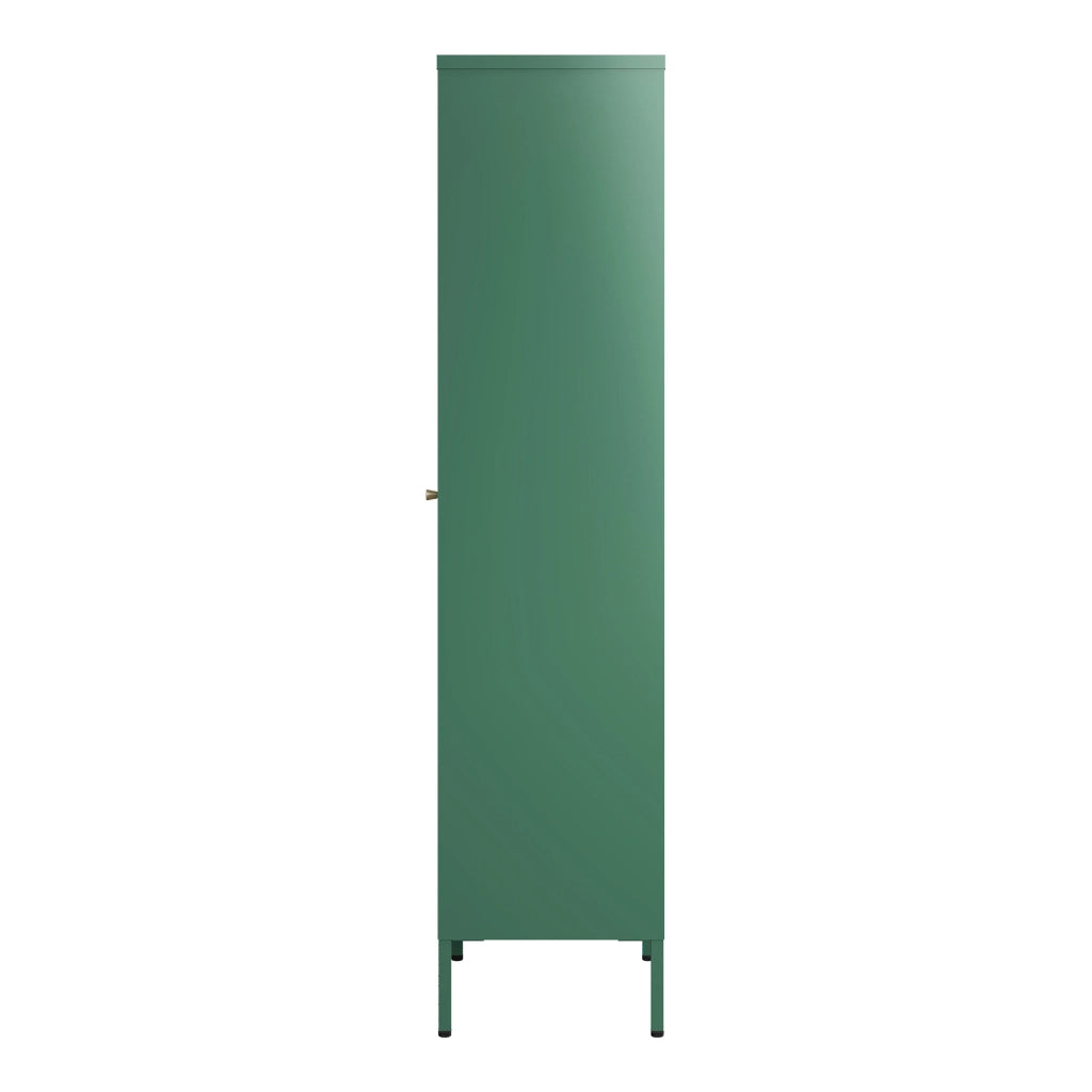 Armadio a Vetrata Säkylä con 4 Scomparti 150 x 50 x 35 cm in Acciaio - Verde Abete [en.casa]