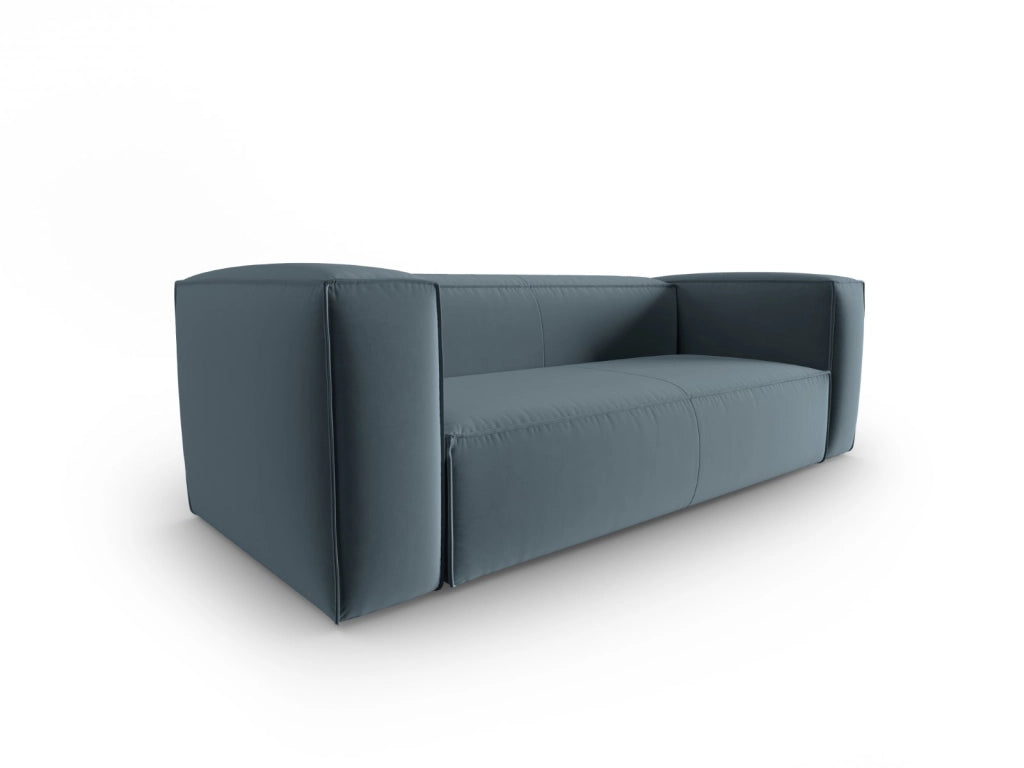 Cosmopolitan Design - Divano "Mackay" 3 posti in velluto blu pastello 