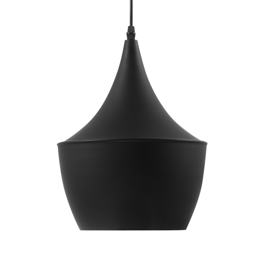 Lampada a Sospensione Metallo Nero 197 cm Bicolore Paralume Contemporaneo Moderno