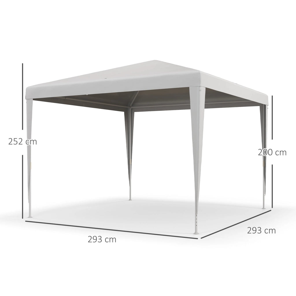 Gazebo da Giardino 293x293 cm Pieghevole e Portatile con Copertura Anti UV Bianco